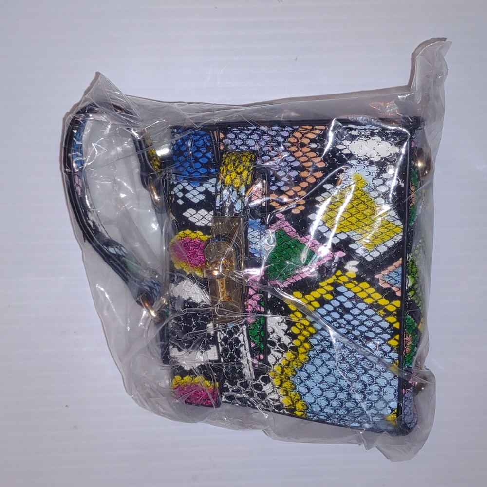 LIKE DREAMS Multi-colored Snakeskin Mini Crossbody Bag - Picture 4 of 7